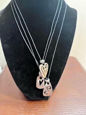 Brighton Brazilian Silver-Tone Layered Heart Pendant Necklace